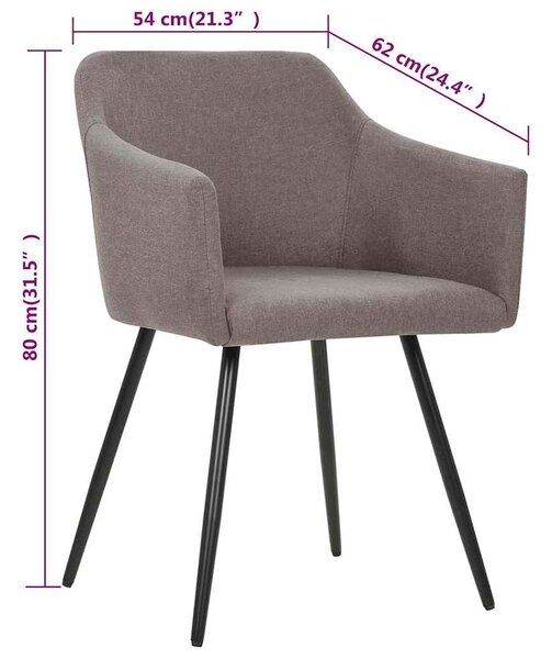 Otočné jídelní židle 4 ks taupe textil 3065680