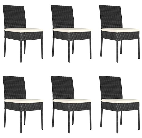 7dílný zahradní jídelní set polyratan černý 3065697