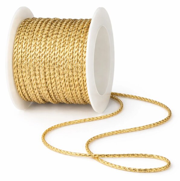Golden Twist Luxe 2mm – Lurexový zlatý provázek 2mm x 3m (5,-Kč/m)