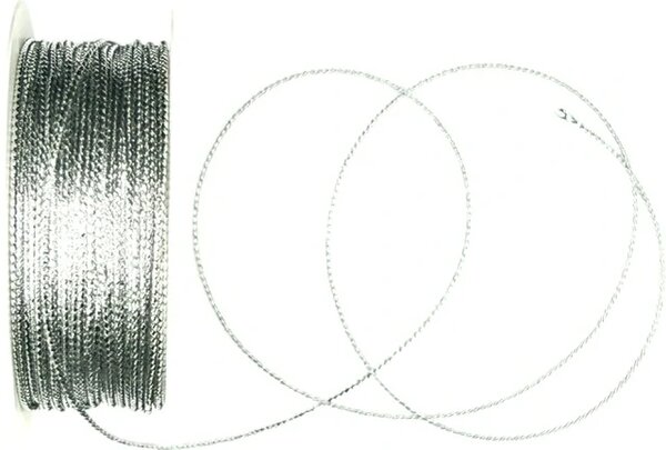 Dekorační stříbrný provázek DENVER SILVER 2mm x 10m (3,-Kč/m)
