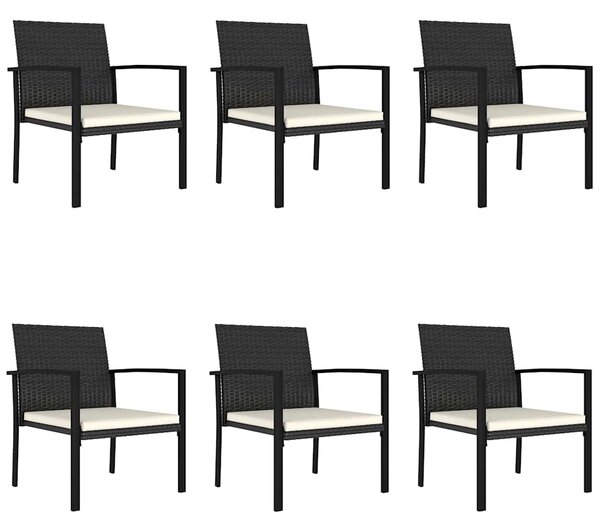 7dílný zahradní jídelní set polyratan černý 3065709