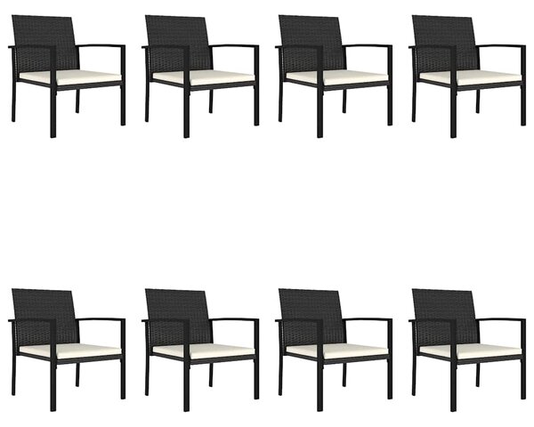 9dílný zahradní jídelní set polyratan černý 3065710