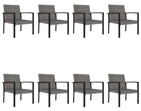 9dílný zahradní jídelní set polyratan šedý 3065716