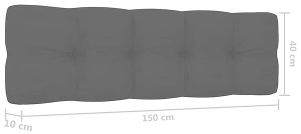 Zahradní lavice antracitové podušky 179cm impregnovaná borovice 3065756