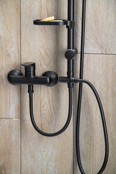 Aqualine Aqualine, KERA sprchový sloup s připojením na baterii, černá, SL435