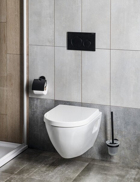 Aqualine Aqualine, SAMBA držák toaletního papíru s krytem, černá, SB207