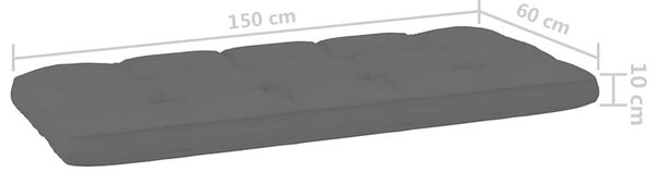 Zahradní lavice antracitové podušky 179cm impregnovaná borovice 3065756