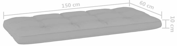 Zahradní lavice a šedé podušky 179 cm impregnovaná borovice 3065757