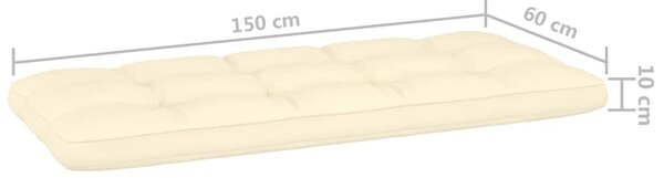 Zahradní lavice a krémové podušky 179 cm impregnovaná borovice 3065758