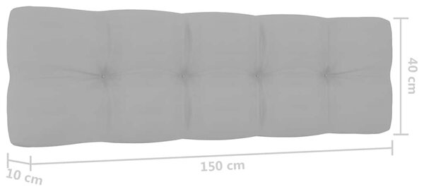 Zahradní lavice a šedé podušky 179 cm impregnovaná borovice 3065757