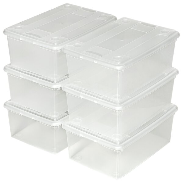 Tectake 402005 úložné boxy plastové krabice sada 12 dílná - průhledná