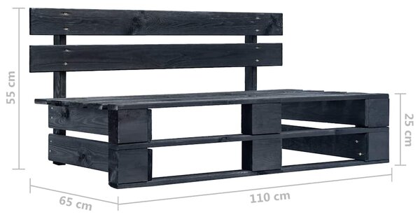 Zahradní středová pohovka z palet černě impregnovaná borovice 3066514