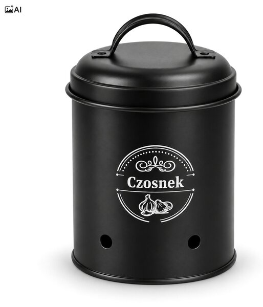 Nádoby na brambory, cibuli a česnek TARCOS, sada 3 ks – černé