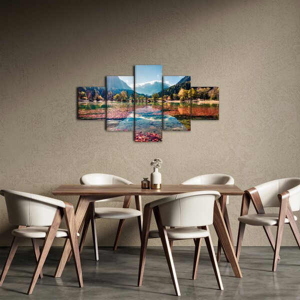 Obraz - Jezero Jasna, Gozd Martuljek, Julské Alpy, Slovinsko (125x70 cm)