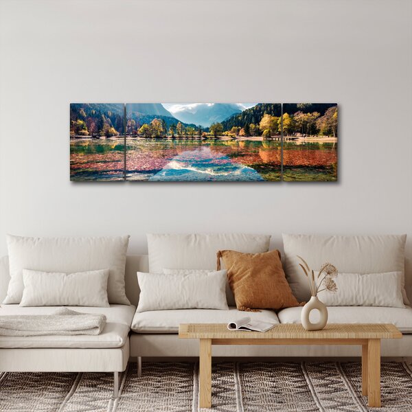 Obraz - Jezero Jasna, Gozd Martuljek, Julské Alpy, Slovinsko (170x50 cm)