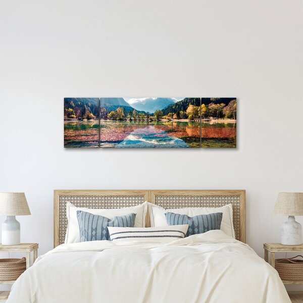 Obraz - Jezero Jasna, Gozd Martuljek, Julské Alpy, Slovinsko (170x50 cm)