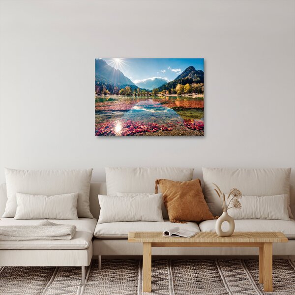 Obraz - Jezero Jasna, Gozd Martuljek, Julské Alpy, Slovinsko (70x50 cm)