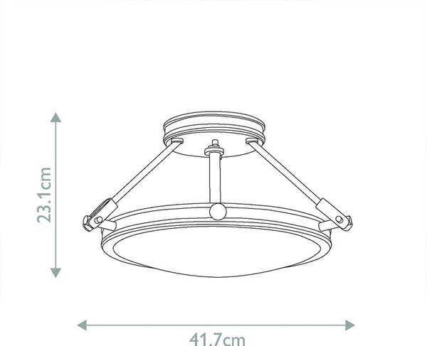 HINKLEY Stropní světlo Collier, černé, Ø 41,7 cm, ocel, sklo, E14, stmívatelný, Černá, Obývací pokoj / jídelna, kov, Venkovský / rustikální