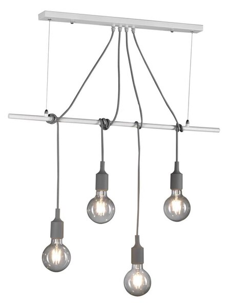 ONLI - Lustr na lanku WIRE 4xE27/15W/230V šedá/bílá