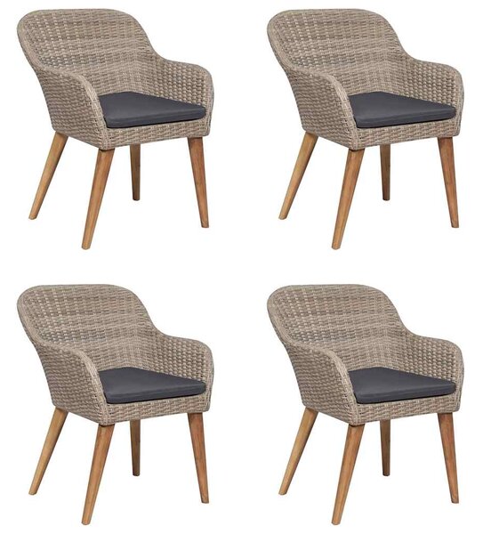 5dílný zahradní jídelní set hnědý 3067825