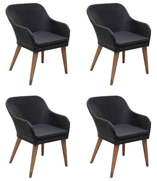 5dílný zahradní jídelní set černý 3068773