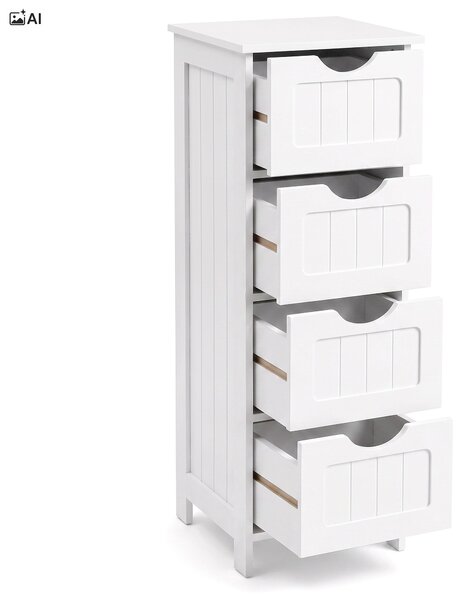 Stojací koupelnová skříňka ALVA, výška 82 cm – bílá