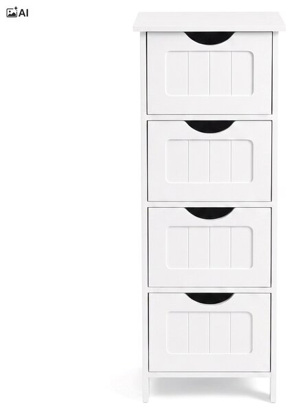 Stojací koupelnová skříňka ALVA, výška 82 cm – bílá