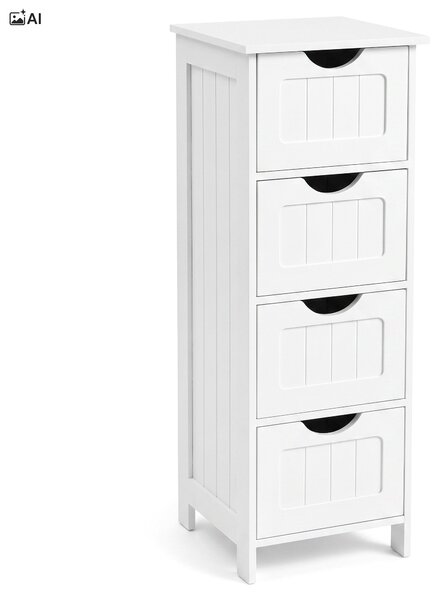 Stojací koupelnová skříňka ALVA, výška 82 cm – bílá
