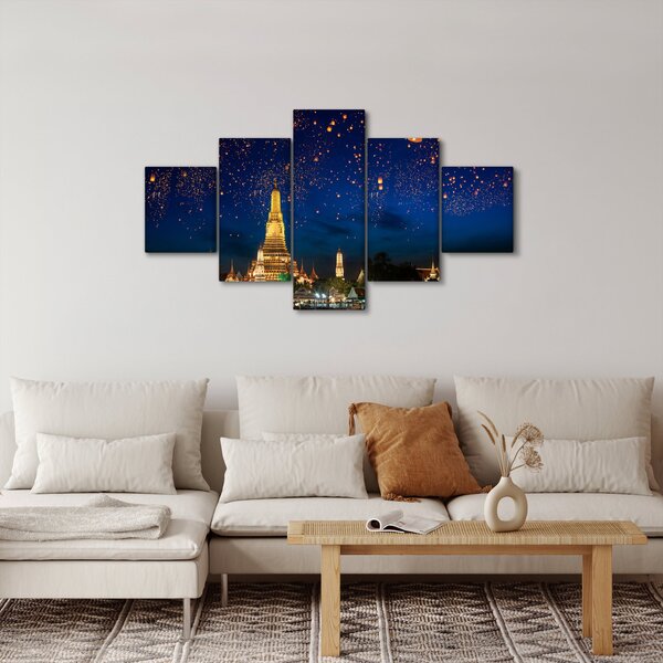 Obraz - Lampióny štěstí, Bangkok (125x70 cm)