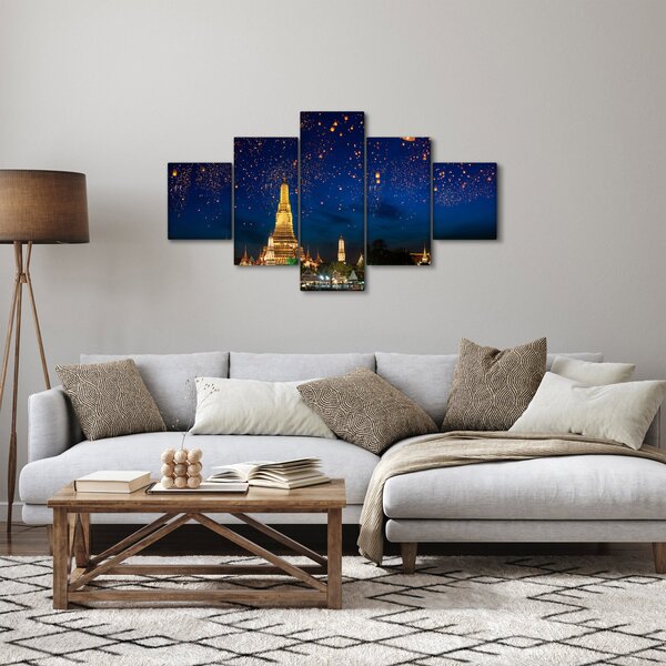 Obraz - Lampióny štěstí, Bangkok (125x70 cm)