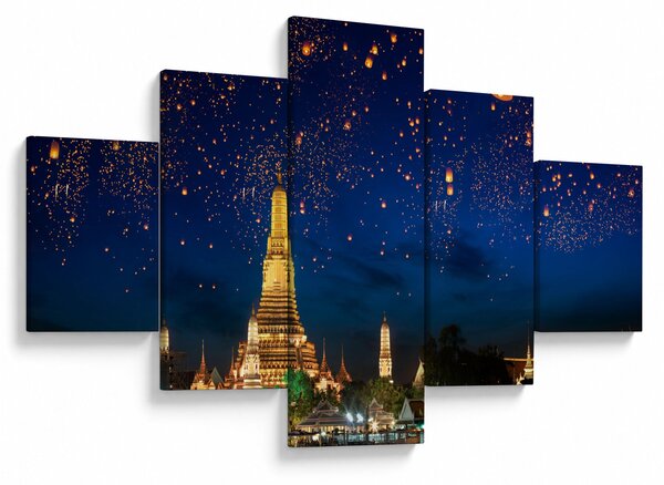 Obraz - Lampióny štěstí, Bangkok (125x70 cm)