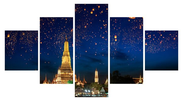 Obraz - Lampióny štěstí, Bangkok (125x70 cm)