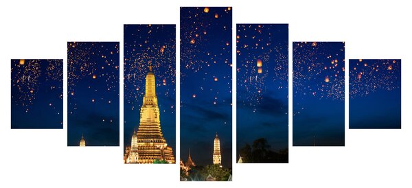 Obraz - Lampióny štěstí, Bangkok (210x100 cm)