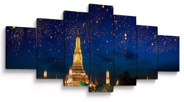 Obraz - Lampióny štěstí, Bangkok (210x100 cm)