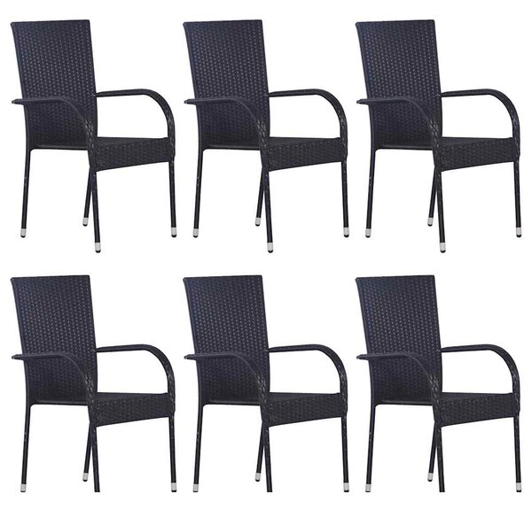 7dílný zahradní jídelní set černý 3067787
