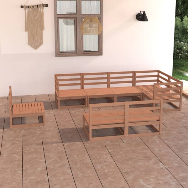 8dílná zahradní sedací souprava medově hnědá masivní borovice