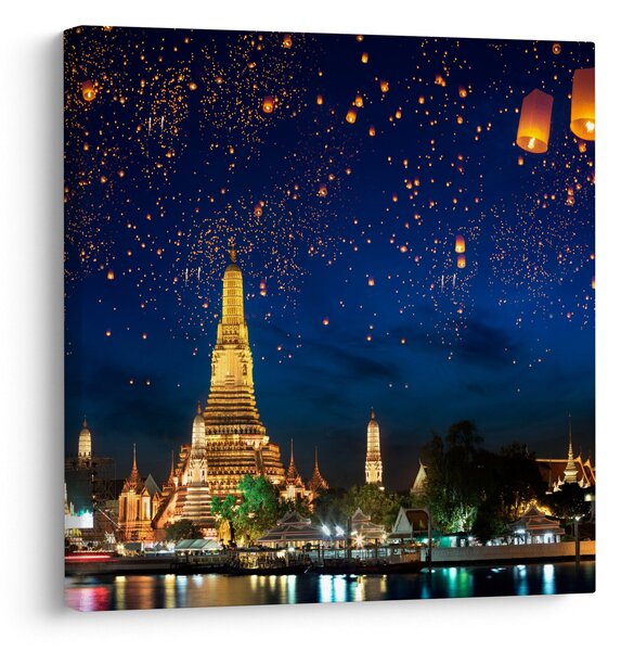 Obraz - Lampióny štěstí, Bangkok (30x30 cm)