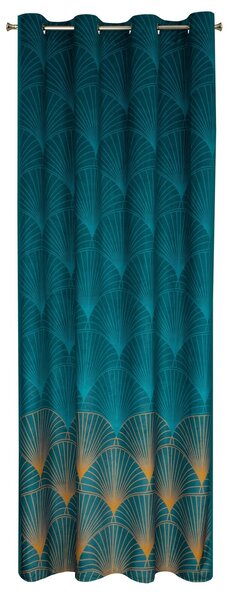 ZATEMŇOVACÍ ZÁVĚS NA KROUŽCÍCH LIMITED COLLECTION LOTOS 140X250 CM TYRKYSOVÁ