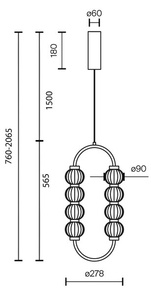 Maytoni Amulet LED závěsné svítidlo řetězová kompozice Lineární/22W