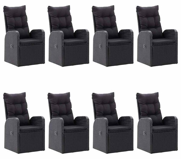 9dílný zahradní jídelní set černý 3067905