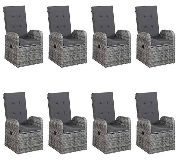 9dílný zahradní jídelní set šedý 3067904