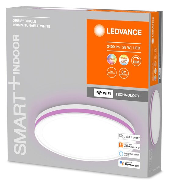 Chytré stropní WiFi LED světlo ORBIS 460, nastavitelná bílá