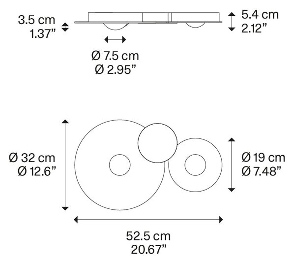 Bugia Double stropní svíitdlo LED 30W 2490lm 2700K IP20, bílá/ bílá