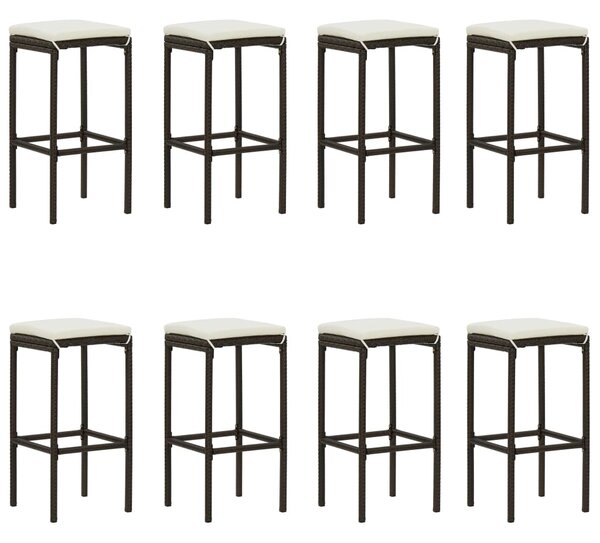 9dílný zahradní barový set s poduškami hnědý 3068013
