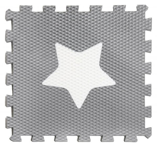 Vylen Pěnové podlahové puzzle Minideckfloor s hvězdičkou Šedý s bílou hvězdičkou 340 x 340 mm