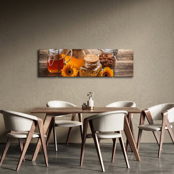Obraz - Zátiší s medovými sklenicemi (170x50 cm)