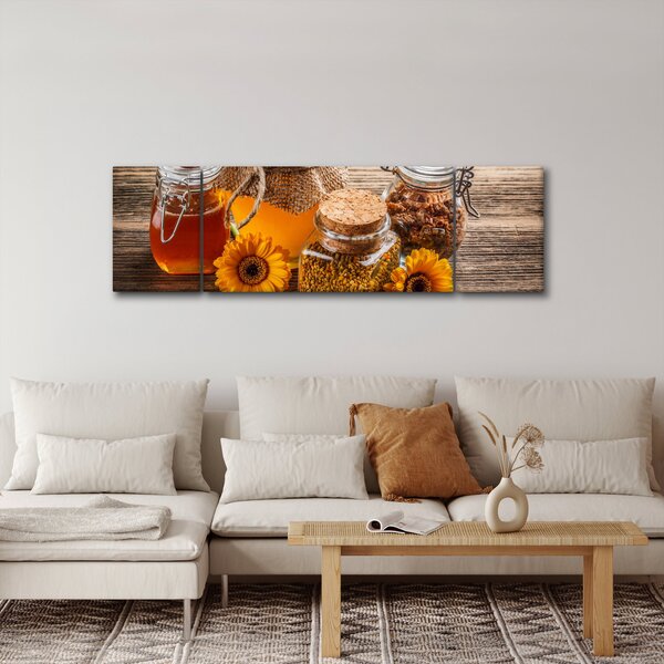 Obraz - Zátiší s medovými sklenicemi (170x50 cm)