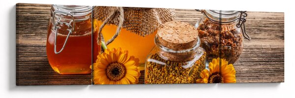 Obraz - Zátiší s medovými sklenicemi (170x50 cm)