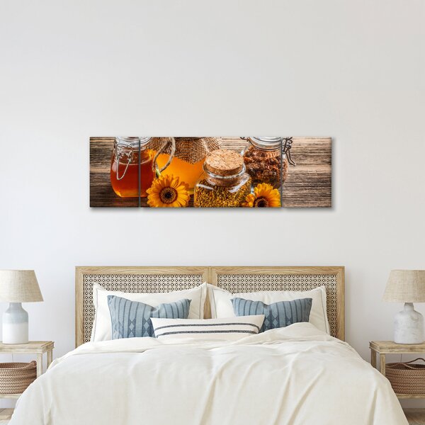 Obraz - Zátiší s medovými sklenicemi (170x50 cm)