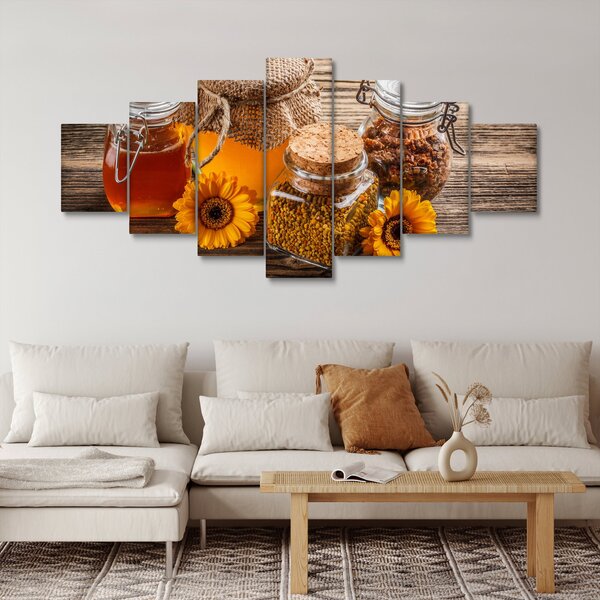 Obraz - Zátiší s medovými sklenicemi (210x100 cm)